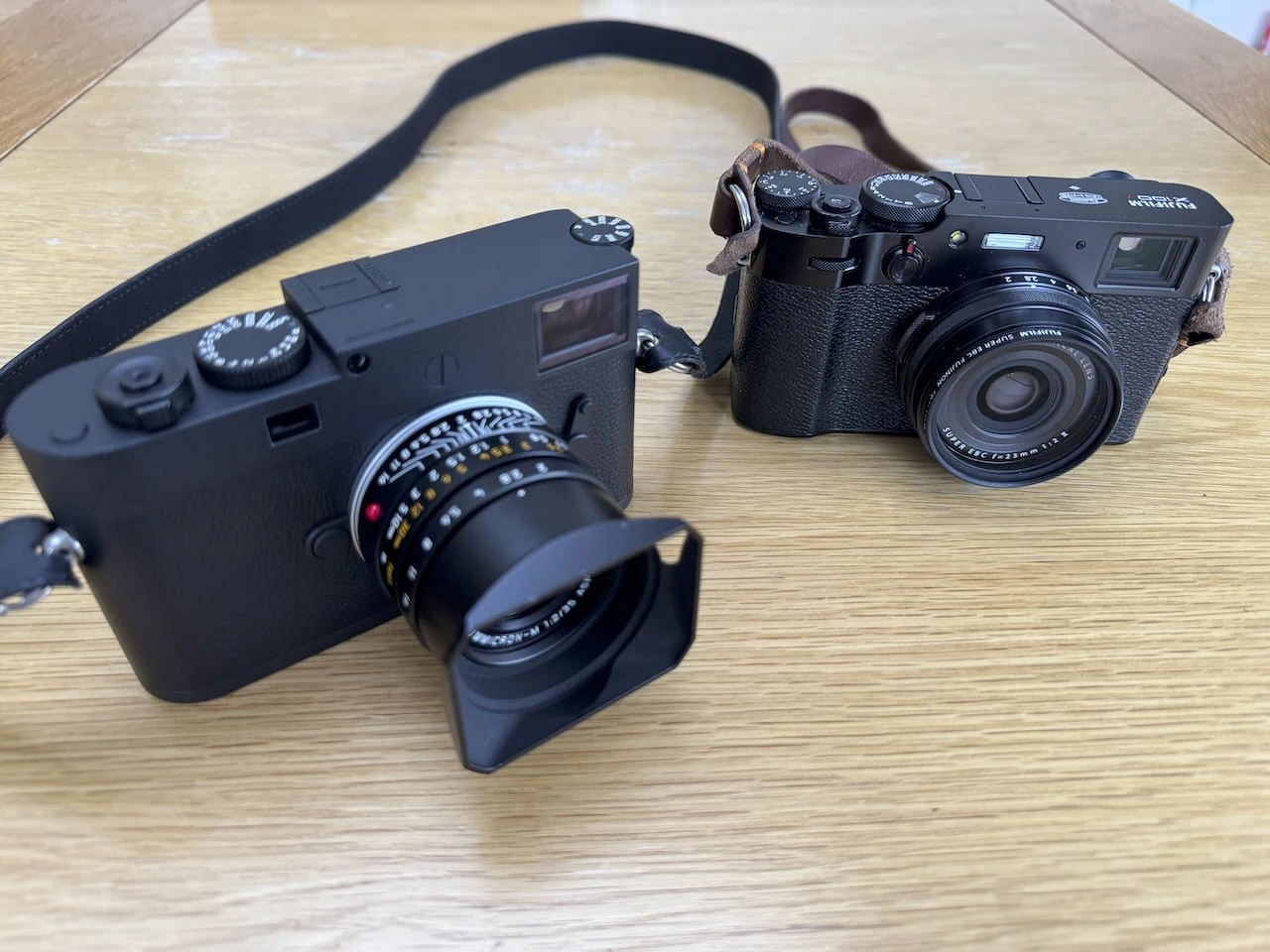 Side by side with the Fujifilm X100V